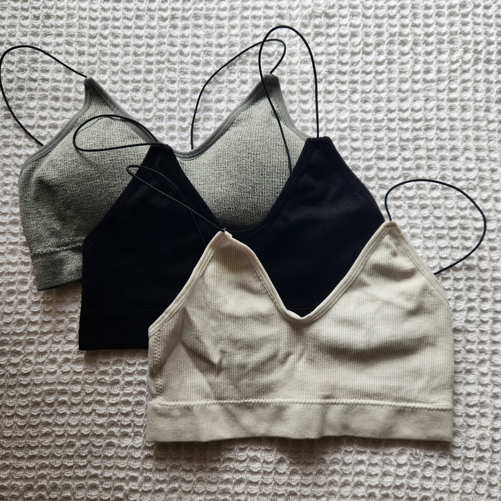 Set of 3 bralettes - wire strap